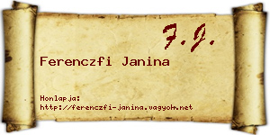 Ferenczfi Janina névjegykártya